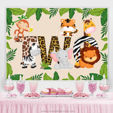 Wenig Niedlich Wald Tiere Glücklich 2 Geburtstag Hintergrund